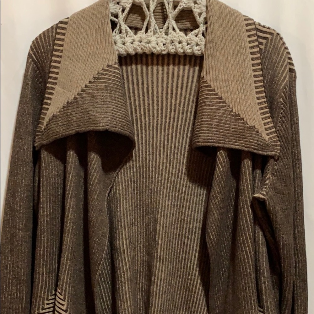 SPRING+MERCER SWEATER SZ XL WATERFALL FRONT BRIWN